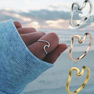 Wave Ring Bohemian Copper Metal Rose Gold